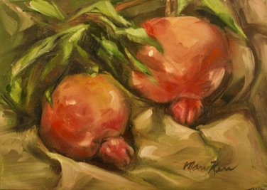 Pomegranate
oil on panel
5” x 7”